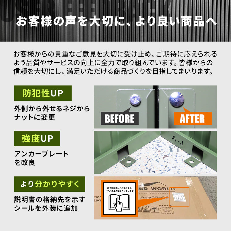 物置 屋外 大型 幅240奥行180高さ205 倉庫 収納庫 メタルシェッド 小屋 自転車 おしゃれ スチール 8x6フィート 引き戸 ダークグレー